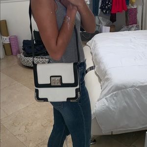 Express cute black & white square purse